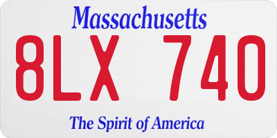 MA license plate 8LX740