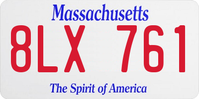 MA license plate 8LX761