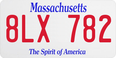 MA license plate 8LX782