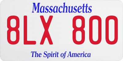 MA license plate 8LX800