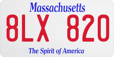 MA license plate 8LX820