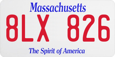MA license plate 8LX826