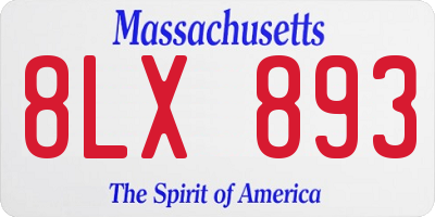 MA license plate 8LX893