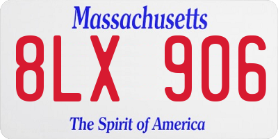 MA license plate 8LX906
