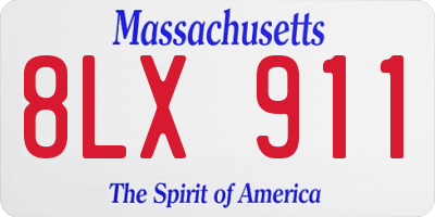 MA license plate 8LX911