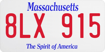 MA license plate 8LX915