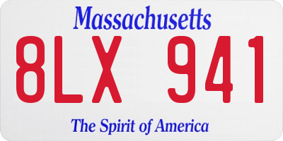 MA license plate 8LX941