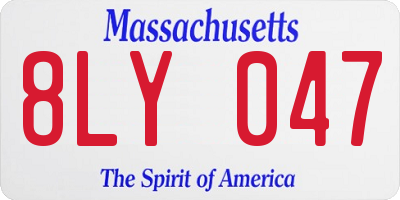 MA license plate 8LY047