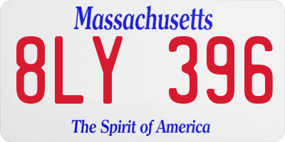 MA license plate 8LY396