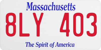 MA license plate 8LY403