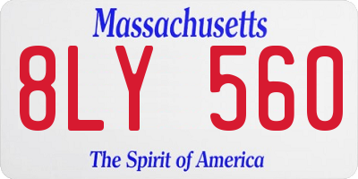 MA license plate 8LY560