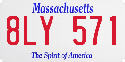 MA license plate 8LY571