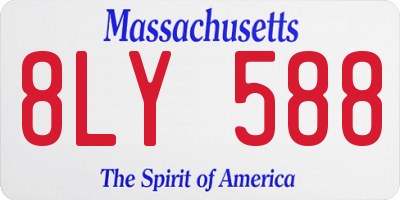 MA license plate 8LY588