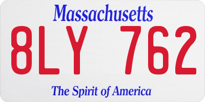 MA license plate 8LY762