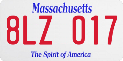 MA license plate 8LZ017