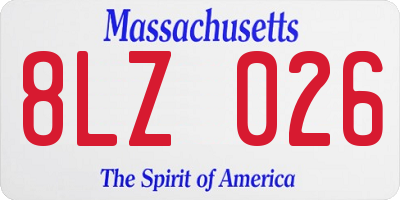 MA license plate 8LZ026
