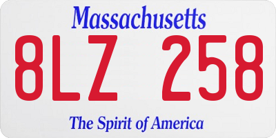 MA license plate 8LZ258