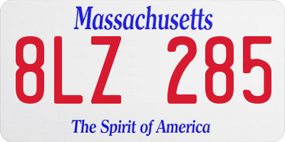 MA license plate 8LZ285