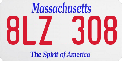 MA license plate 8LZ308