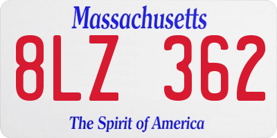 MA license plate 8LZ362