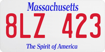 MA license plate 8LZ423