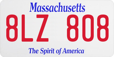 MA license plate 8LZ808