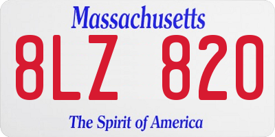 MA license plate 8LZ820