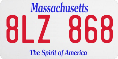 MA license plate 8LZ868