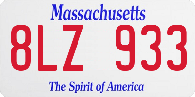 MA license plate 8LZ933