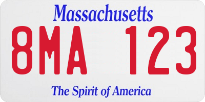 MA license plate 8MA123