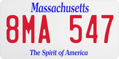 MA license plate 8MA547