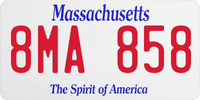 MA license plate 8MA858