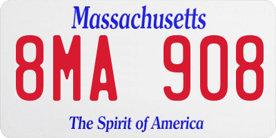MA license plate 8MA908
