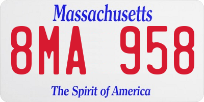 MA license plate 8MA958