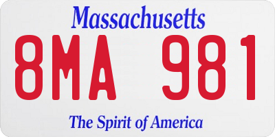 MA license plate 8MA981