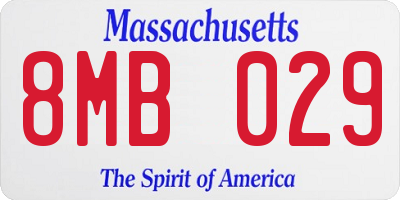 MA license plate 8MB029
