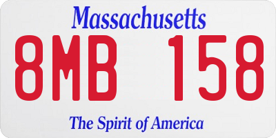 MA license plate 8MB158
