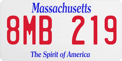 MA license plate 8MB219