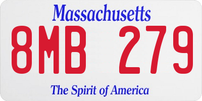 MA license plate 8MB279