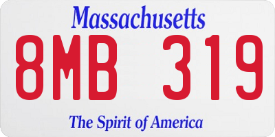 MA license plate 8MB319