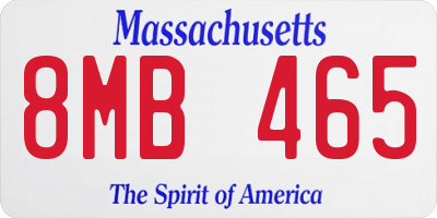 MA license plate 8MB465