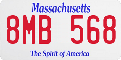 MA license plate 8MB568