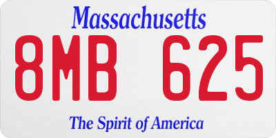 MA license plate 8MB625