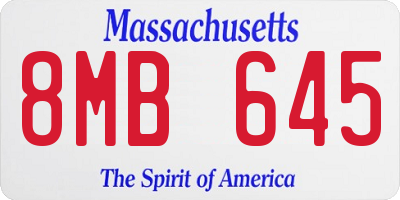 MA license plate 8MB645