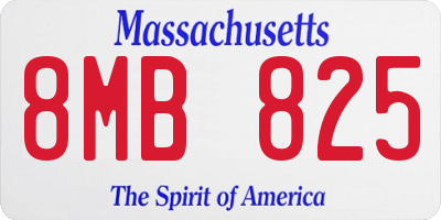 MA license plate 8MB825
