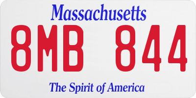 MA license plate 8MB844