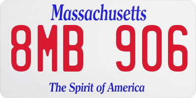 MA license plate 8MB906