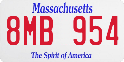 MA license plate 8MB954