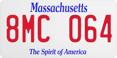MA license plate 8MC064