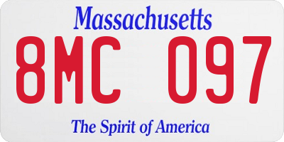 MA license plate 8MC097